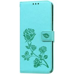 Mobigear Roses Xiaomi Redmi Note 9S Hülle Klapphülle Geldbörse - Türkis