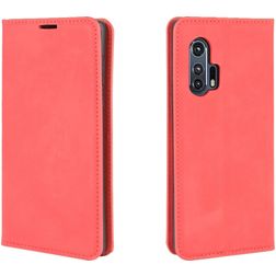 Mobigear Retro Slim Motorola Edge Plus Hülle Klapphülle Geldbörse - Rot