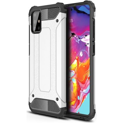 Mobigear Outdoor Samsung Galaxy A71 Hülle Hardcase Backcover Stoßfest - Silber