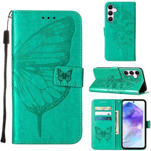 Mobigear Butterfly Samsung Galaxy A55 Hülle Klapphülle Geldbörse - Grün