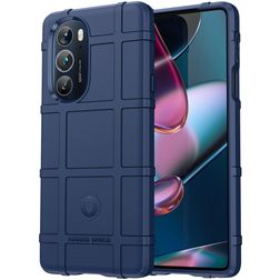 Mobigear Rugged Shield Motorola Edge X30 Hülle Flexibles TPU Backcover Stoßfest - Blau