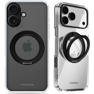 Mobilize 360 Rotating Ring iPhone 16 MagSafe Hülle Hardcase Backcover mit Ringhalter - Schwarz