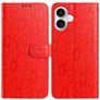 Mobigear Flowers iPhone 17 Hülle Klapphülle Geldbörse - Rot