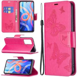Mobigear Butterfly POCO M4 Pro 5G Hülle Klapphülle Geldbörse - Magenta