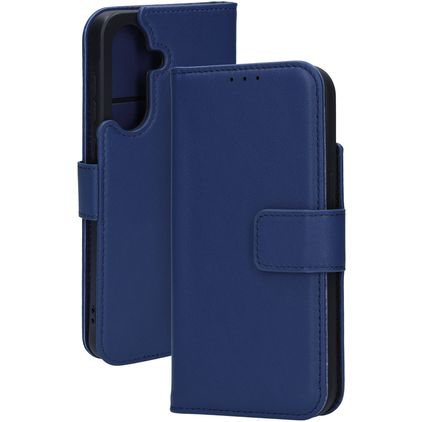 Mobiparts Samsung Galaxy A56 Hülle Echtes Leder Klapphülle Geldbörse - Blau