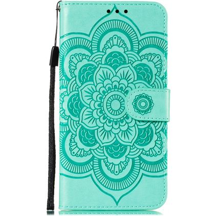 Mobigear Mandala Motorola Moto E6s (2020) Hülle Klapphülle Geldbörse - Türkis