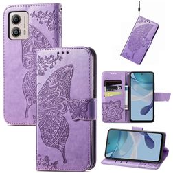 Mobigear Butterfly Motorola Moto E13 Hülle Klapphülle Geldbörse - Lila