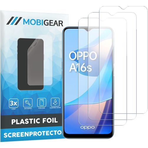 Mobigear OPPO A16s Displayschutz Schutzfolie - Hüllenfreundlich (3er Pack)