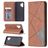 Mobigear Rhombus Slim Samsung Galaxy A32 4G Hülle Klapphülle - Braun
