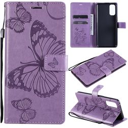 Mobigear Butterfly OPPO Reno 4 Hülle Klapphülle Geldbörse - Lila