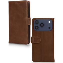Mobilize Wallet iPhone 17 Pro Hülle Echtes Leder Klapphülle Geldbörse - Braun