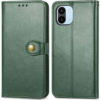 Mobigear Snap Button Xiaomi Redmi A1 4G Hülle Klapphülle Geldbörse - Grün