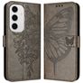 Mobigear Butterfly Samsung Galaxy S24 FE Hülle Klapphülle Geldbörse - Grau