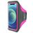 Mobiparts Comfort Fit Handyhalterung Joggen iPhone 12 Mini Sporthülle Neopren Sportarmband - Neon Pink