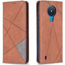 Mobigear Rhombus Slim Nokia 1.4 Hülle Klapphülle - Cognac