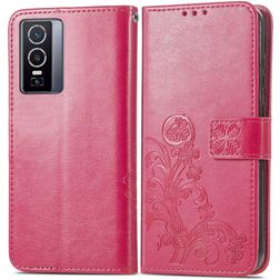 Mobigear Clover Vivo Y76 Hülle Klapphülle Geldbörse - Magenta