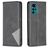 Mobigear Rhombus Slim Motorola Moto G22 Hülle Klapphülle - Schwarz