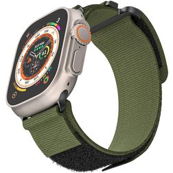Mobigear Outdoor Nylon Apple Watch Armband Klettverschluss - 42/41/40/38 mm - Armeegrün