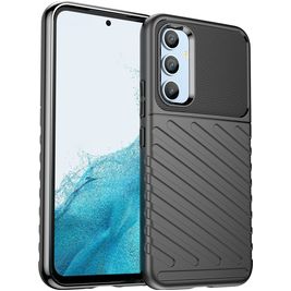 Mobigear Groove Samsung Galaxy A54 Hülle Flexibles TPU Backcover - Schwarz