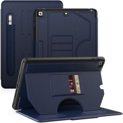Mobigear Magnetic Folio iPad 9 (2021) Klapphülle + Stylus-Halter - Marineblau