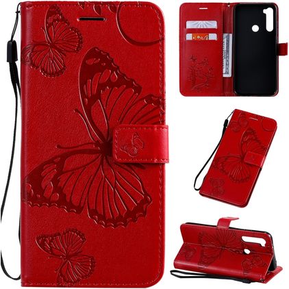Mobigear Butterfly Xiaomi Redmi Note 8T Hülle Klapphülle Geldbörse - Rot