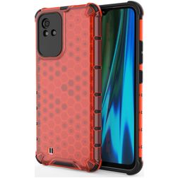 Mobigear Honeycomb Realme Narzo 50 4G Hülle Hardcase Backcover Stoßfest - Rot