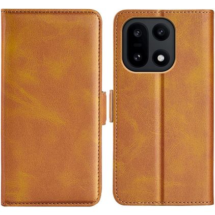 Mobigear Slim Magnet OnePlus 15 Hülle Klapphülle Geldbörse - Cognac