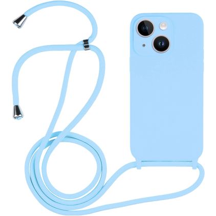 Mobigear Lanyard iPhone 15 Plus Silikon Handykette - Blau