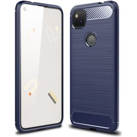 Mobigear Brushed Slim Google Pixel 4a Hülle Flexibles TPU Backcover - Blau