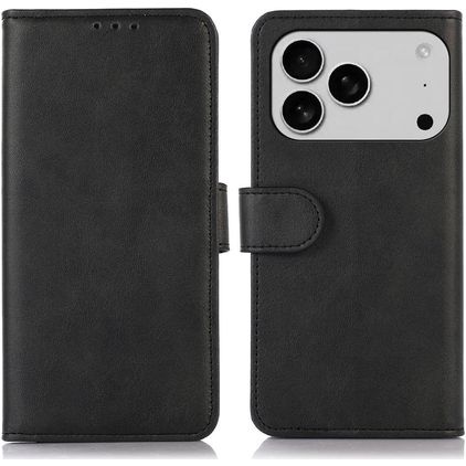 Mobigear Wallet iPhone 17 Pro Hülle Klapphülle Geldbörse - Schwarz