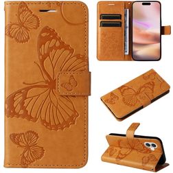 Mobigear Butterfly iPhone 16 Plus Hülle Klapphülle Geldbörse - Cognac