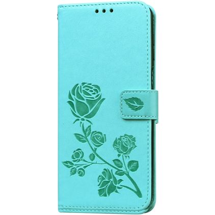 Mobigear Roses Xiaomi Redmi Note 9S Hülle Klapphülle Geldbörse - Türkis
