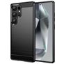 Mobigear Brushed Slim Samsung Galaxy S25 Ultra Hülle Flexibles TPU Backcover - Schwarz