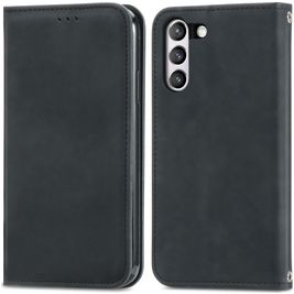 Mobigear Retro Slim Samsung Galaxy S21 FE Hülle Klapphülle Geldbörse - Schwarz