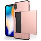 Mobigear Card iPhone XR Hülle Hardcase Backcover Stoßfest mit Kartenhalter - Weiß
