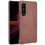 Mobigear Croco Sony Xperia 1 III Hülle Hardcase Backcover - Braun