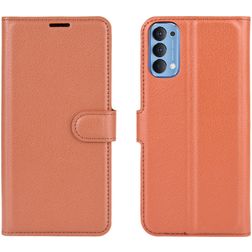 Mobigear Classic OPPO Reno 4 Hülle Klapphülle Geldbörse - Braun