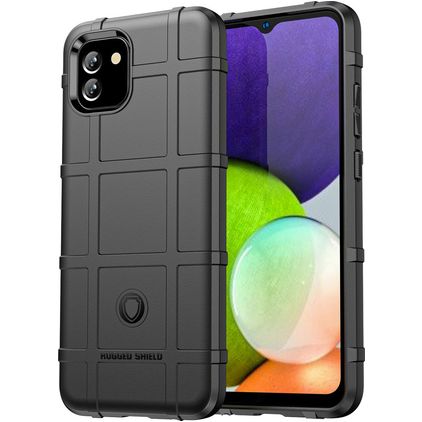 Mobigear Rugged Shield Samsung Galaxy A03 Hülle Flexibles TPU Backcover Stoßfest - Schwarz