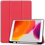 Mobigear Tri-Fold Gel iPad 9 (2021) Hülle TPU,Kunstleder Klapphülle + Stifthalter - Rot