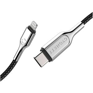 Cygnett Armoured Braided USB-C auf Apple Lightning MFI Kabel 0.1 Meter - Schwarz