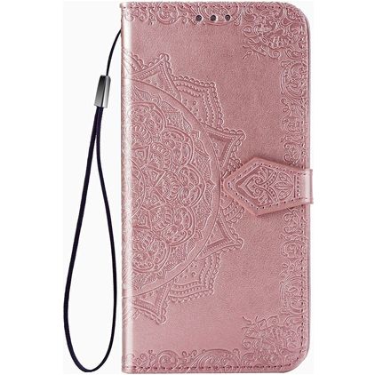 Mobigear Mandala Motorola One Fusion Plus Hülle Klapphülle Geldbörse - Roségold