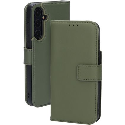 Mobiparts Samsung Galaxy A35 Hülle Echtes Leder Klapphülle Geldbörse - Grün