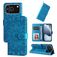 Mobigear Sunflower iPhone 17 Pro Hülle Klapphülle Geldbörse - Blau