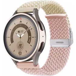 Mobigear Braided Dual Nylon Smartwatch Armband Klappschließe - 22-mm-Universalanschluss - Pink / Polarstern