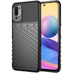 Mobigear Groove Xiaomi Redmi Note 10 5G Hülle Flexibles TPU Backcover - Schwarz