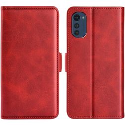 Mobigear Slim Magnet Motorola Moto E32 Hülle Klapphülle Geldbörse - Rot