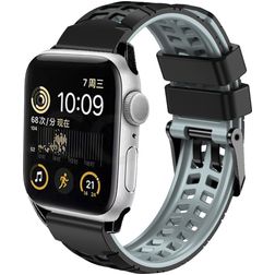 Mobigear Aero Armor Silikon Apple Watch Armband Dornschließe - 42/41/40/38 mm - Schwarz / Grau