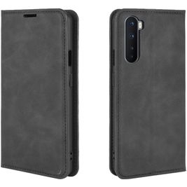 Mobigear Retro Slim OnePlus Nord Hülle Klapphülle Geldbörse - Schwarz