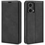 Mobigear Retro Slim Motorola Moto G85 Hülle Klapphülle Geldbörse - Schwarz