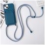 Mobigear Lanyard Card iPhone 15 Silikon Handykette mit Kartenhalter - Dunkelblau
